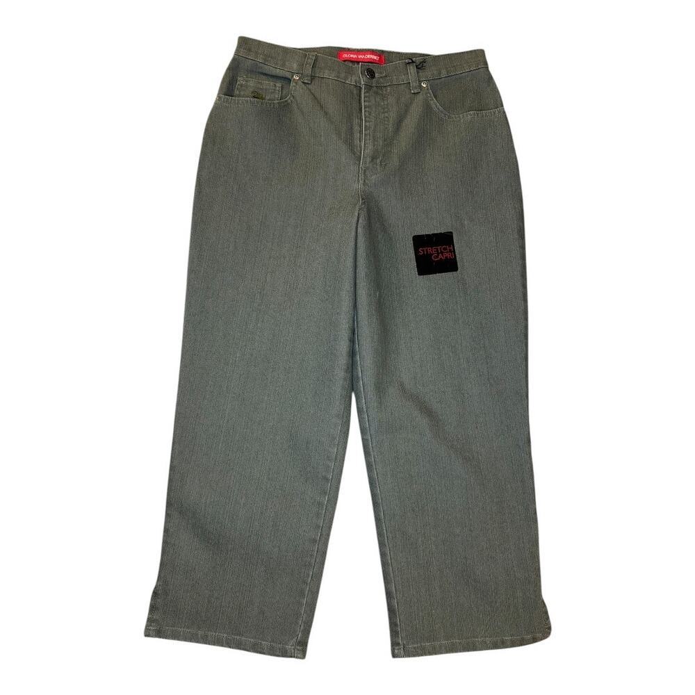 NEW Gloria Vanderbilt Women's Straight Cropped Pants Size‎ 10 Green Casual NWT